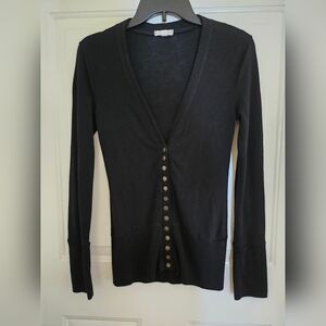 Zenana Outfitters Black Button-Up Cardigan